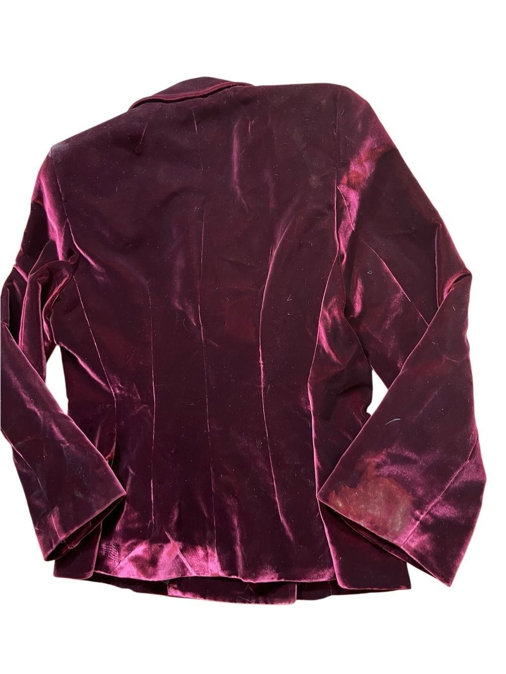 Khaite Blazer Cathy Burgundy Velvet Double Breasted Peak Collar Size 12 - Picture 4 of 14